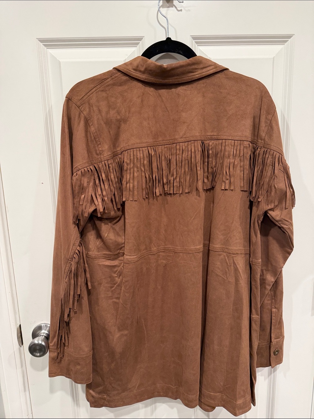 Kori Suede Button-Front Jacket in Brown - Picture 3 of 5